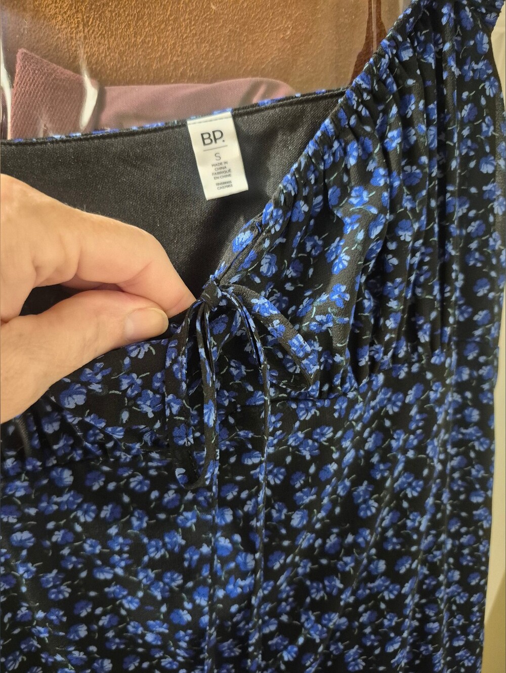B.P. | Blue Floral Ruffled High-Low - Picture 2 of 6